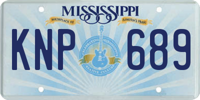 MS license plate KNP689
