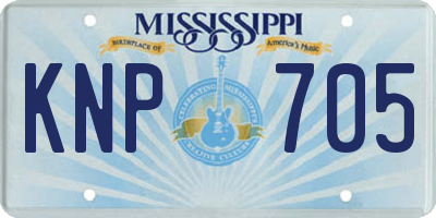 MS license plate KNP705