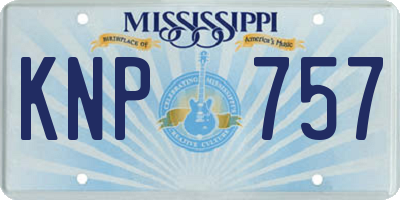 MS license plate KNP757