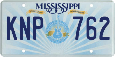 MS license plate KNP762
