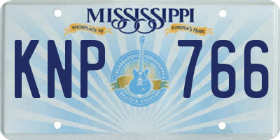 MS license plate KNP766