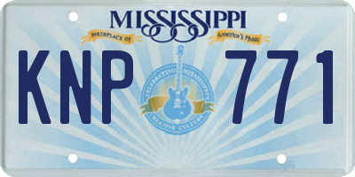 MS license plate KNP771