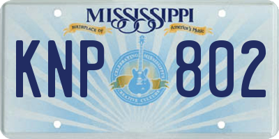 MS license plate KNP802