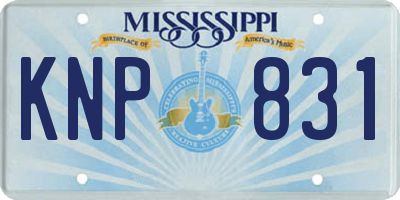 MS license plate KNP831