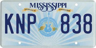 MS license plate KNP838