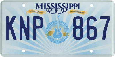 MS license plate KNP867