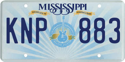 MS license plate KNP883