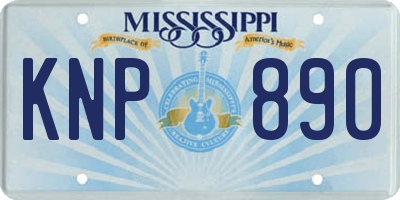 MS license plate KNP890