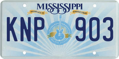 MS license plate KNP903