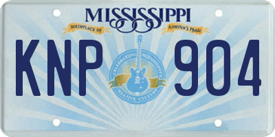 MS license plate KNP904