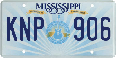MS license plate KNP906
