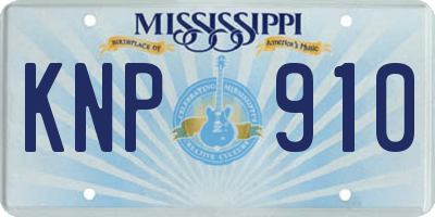 MS license plate KNP910