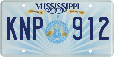 MS license plate KNP912