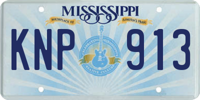 MS license plate KNP913