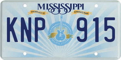 MS license plate KNP915
