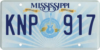 MS license plate KNP917