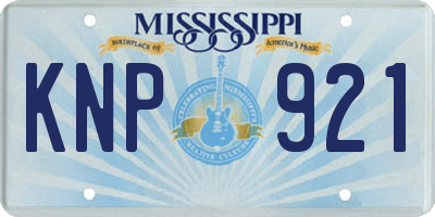 MS license plate KNP921
