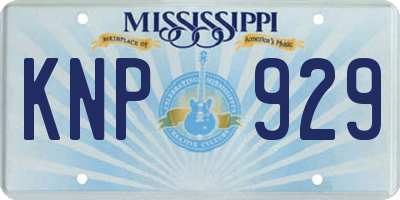 MS license plate KNP929