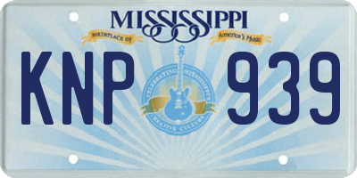 MS license plate KNP939