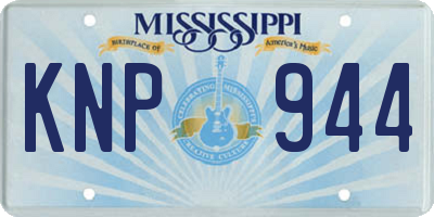 MS license plate KNP944