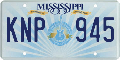 MS license plate KNP945