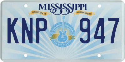 MS license plate KNP947