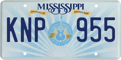MS license plate KNP955