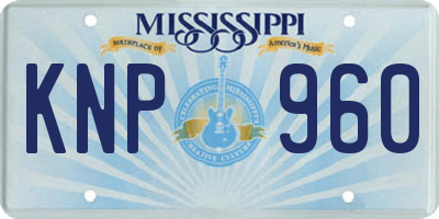 MS license plate KNP960