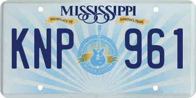 MS license plate KNP961