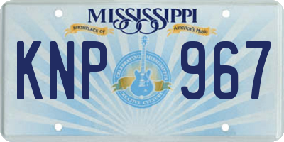 MS license plate KNP967
