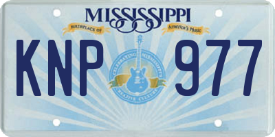 MS license plate KNP977