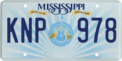 MS license plate KNP978