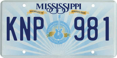 MS license plate KNP981