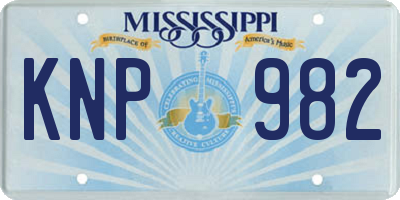 MS license plate KNP982