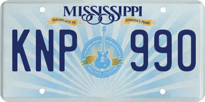 MS license plate KNP990