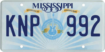 MS license plate KNP992