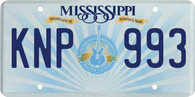 MS license plate KNP993