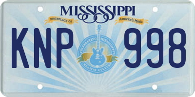 MS license plate KNP998