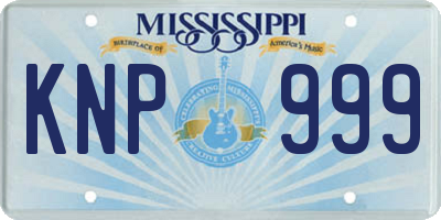 MS license plate KNP999