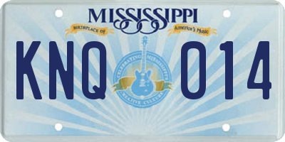 MS license plate KNQ014