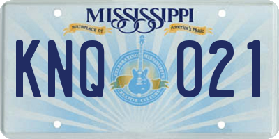MS license plate KNQ021