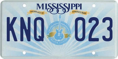 MS license plate KNQ023
