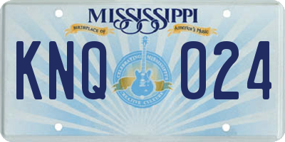 MS license plate KNQ024