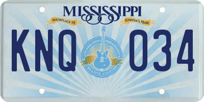 MS license plate KNQ034