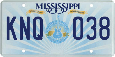 MS license plate KNQ038