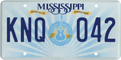 MS license plate KNQ042
