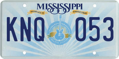 MS license plate KNQ053