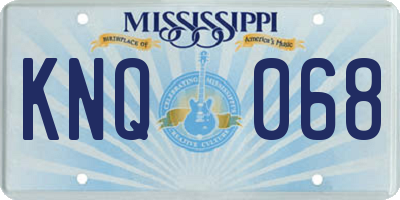 MS license plate KNQ068