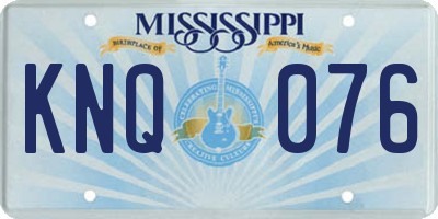 MS license plate KNQ076