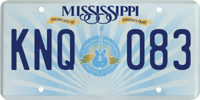 MS license plate KNQ083